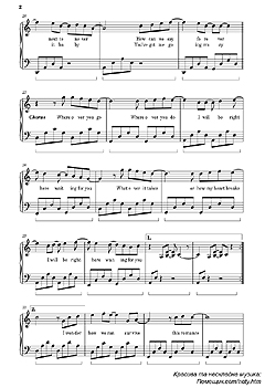 ����, Sheet music for Piano 
Right Here Waiting -  Richard Marx (������� 2)
