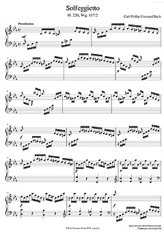 ����, Sheet music for Piano 
Solfeggietto C-minor, Carl Philipp Emanuel Bach (������� 1)
