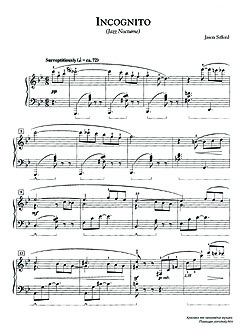 ����, Sheet music for Piano 
Incognito (Jazz Nocturne)by Jason Sifford  (������� 1)
